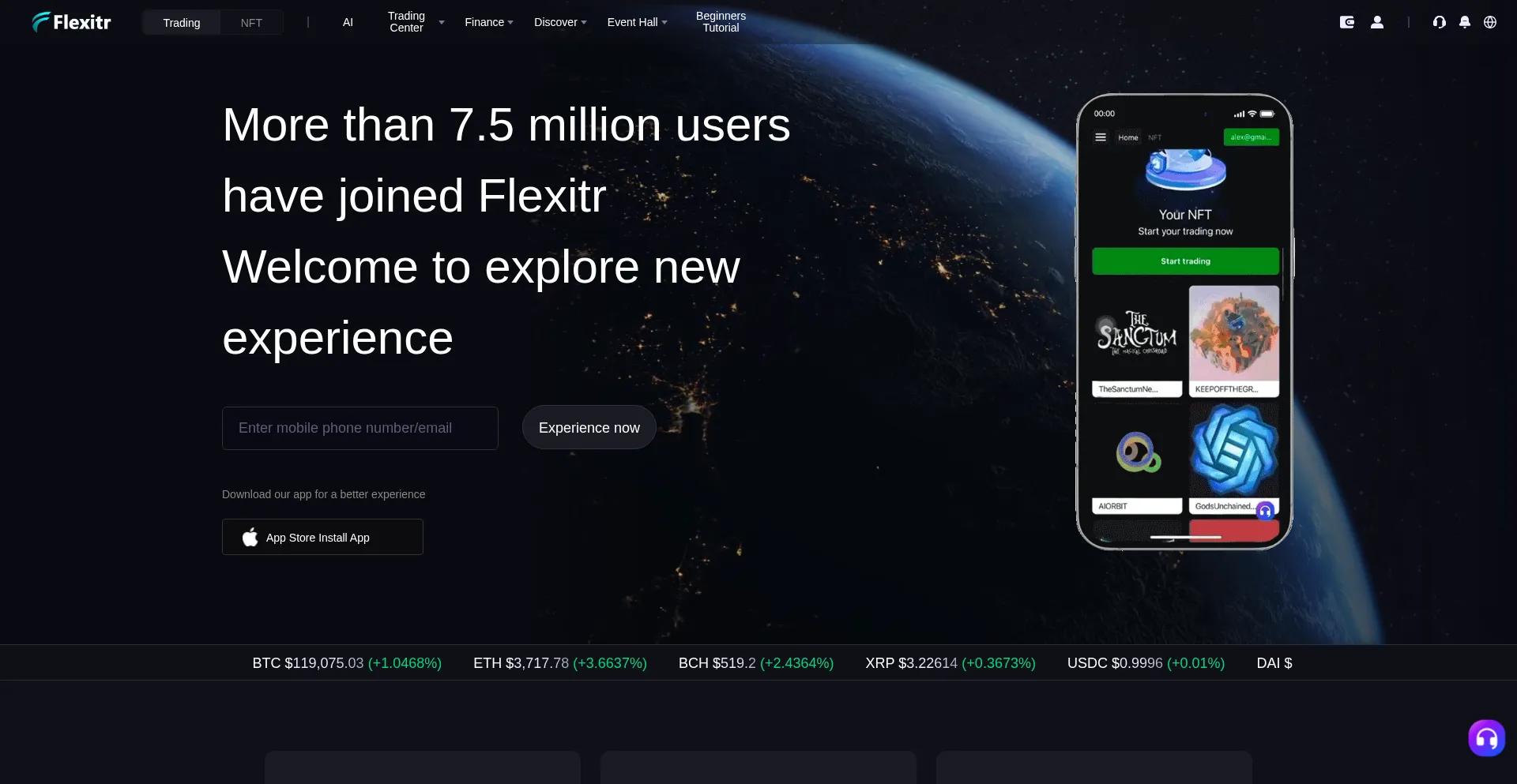 Website screenshot of Flexitrd.com