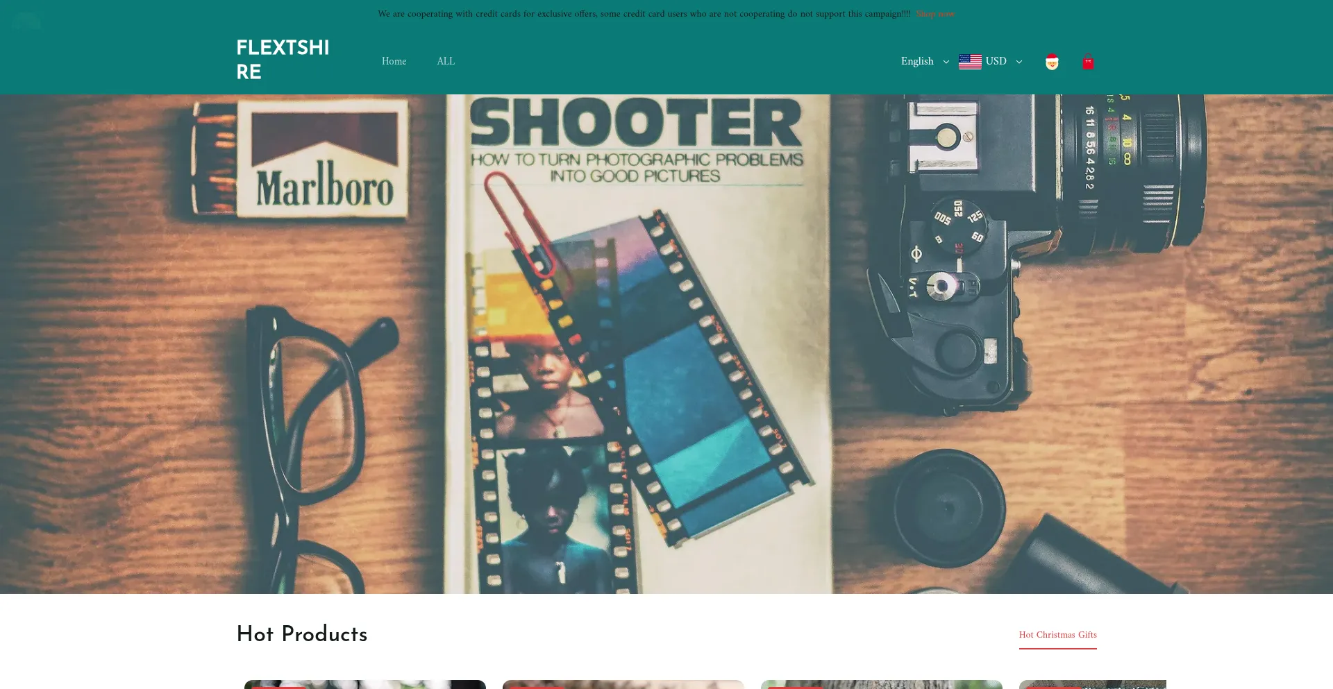 Website screenshot of Flextshire.com