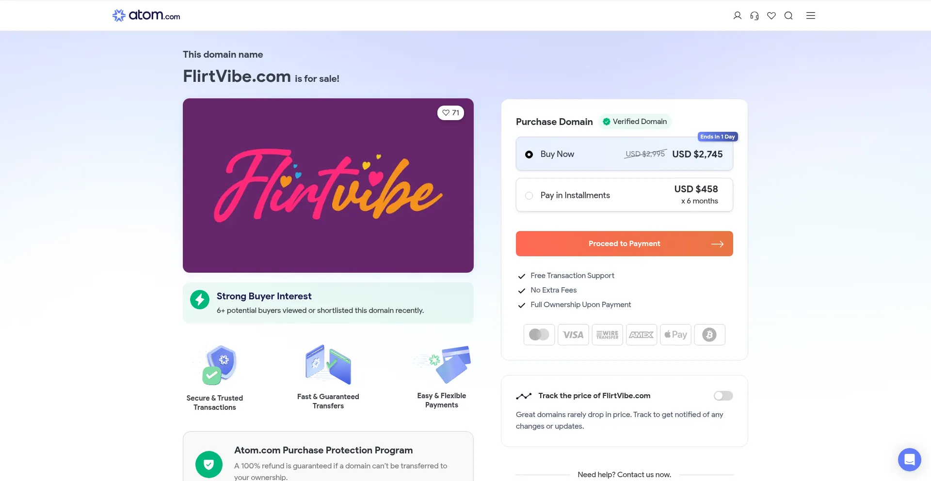 Website screenshot of Flirtvibe.com