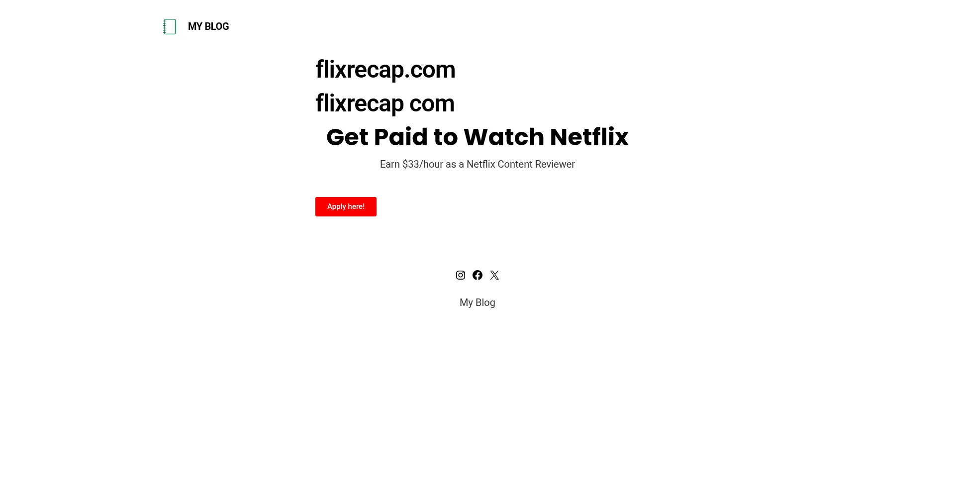 Website screenshot of Flixrecap.online