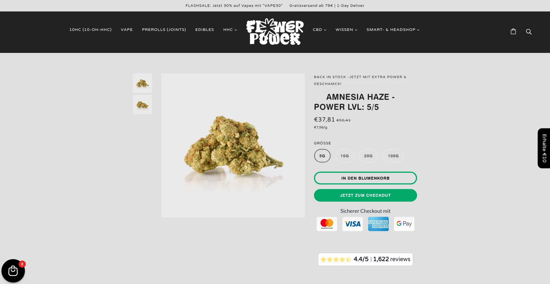 Website screenshot of Flower-power.io