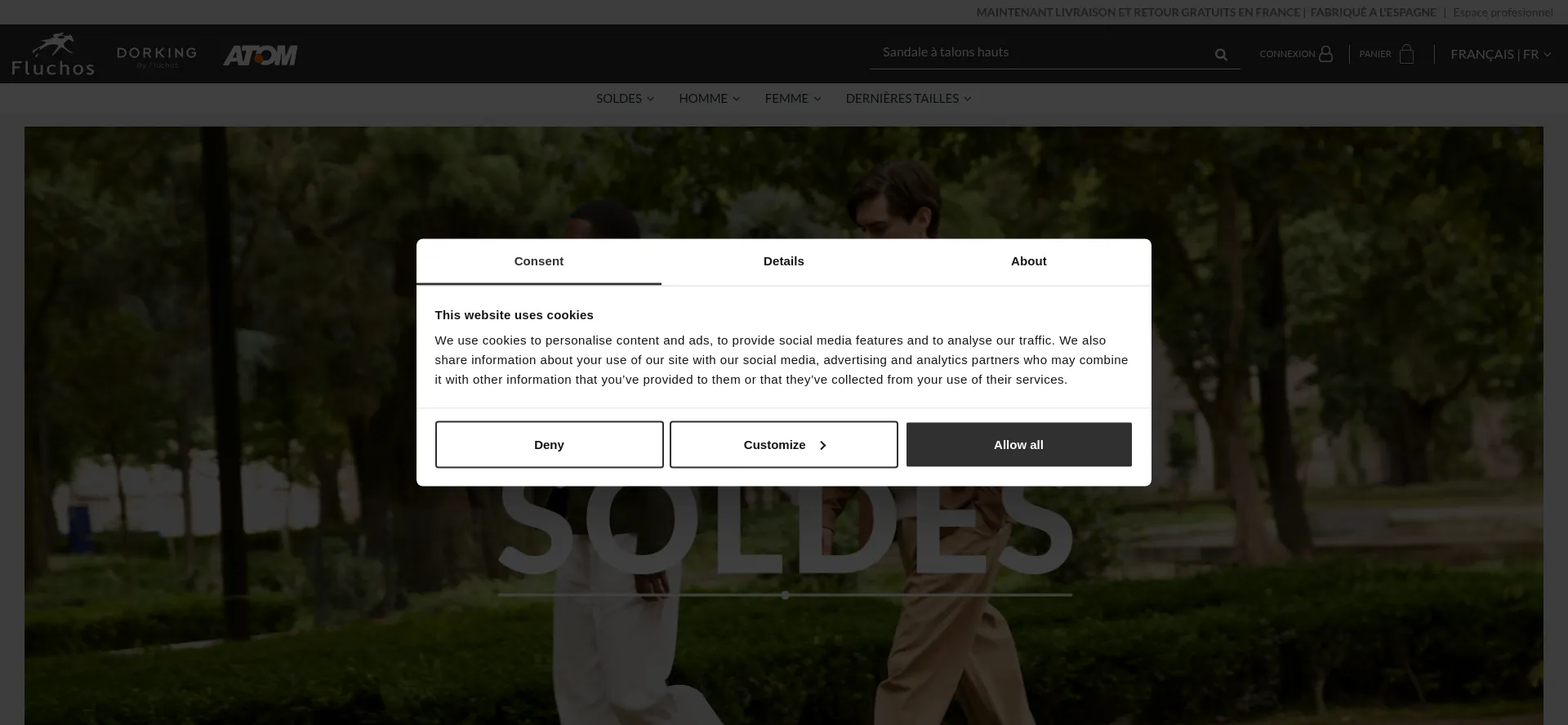 Website screenshot of Fluchos.fr