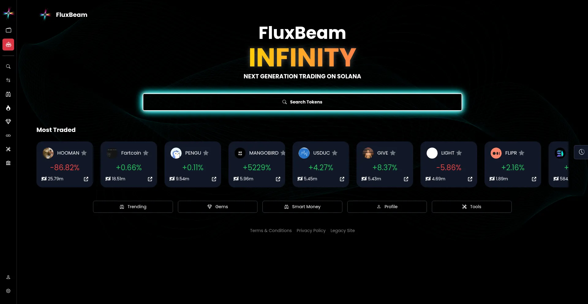 Website screenshot of Fluxbeam.xyz