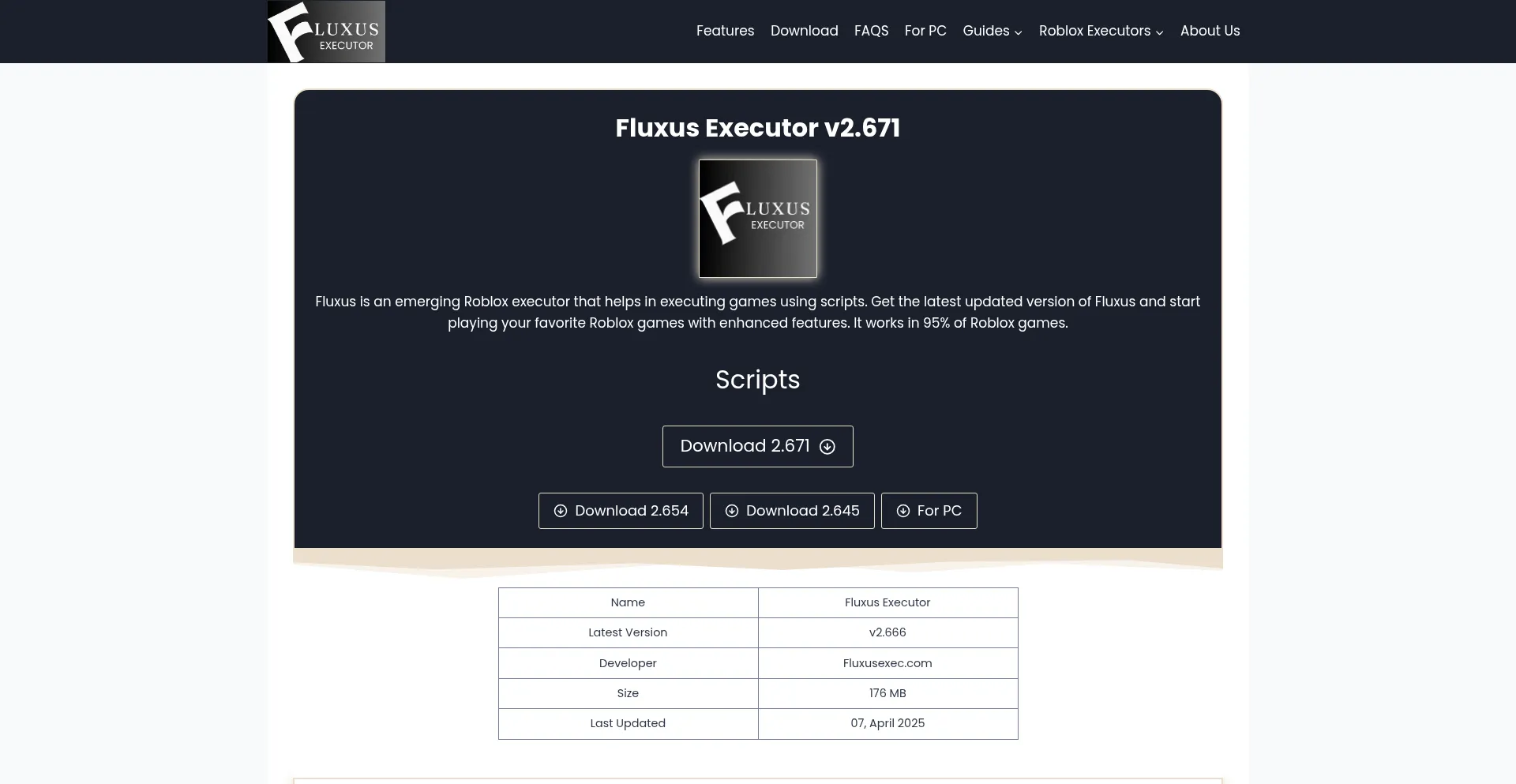 Website screenshot of Fluxusexec.com