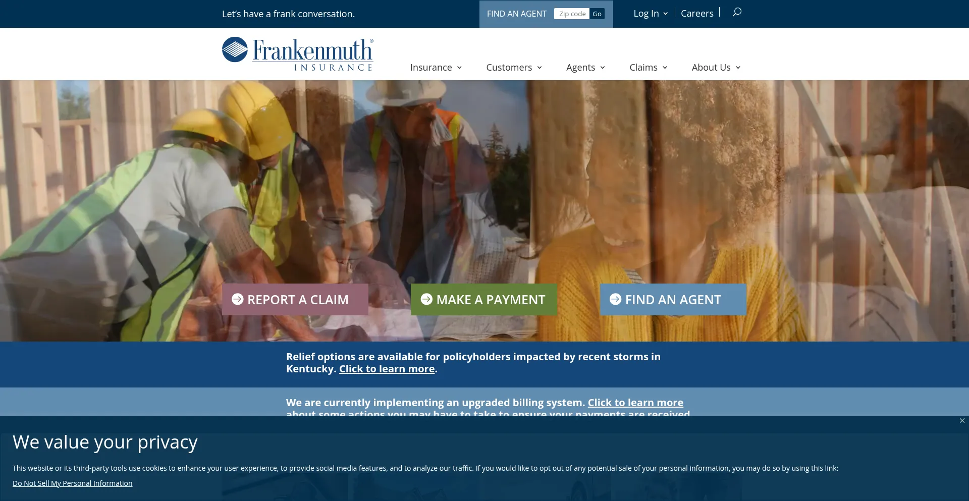 Website screenshot of Fmins.com