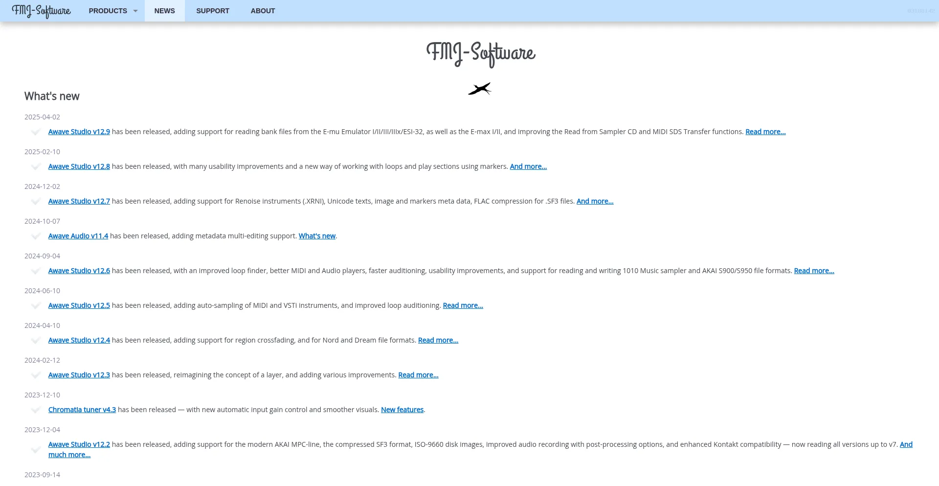 Website screenshot of Fmjsoft.com