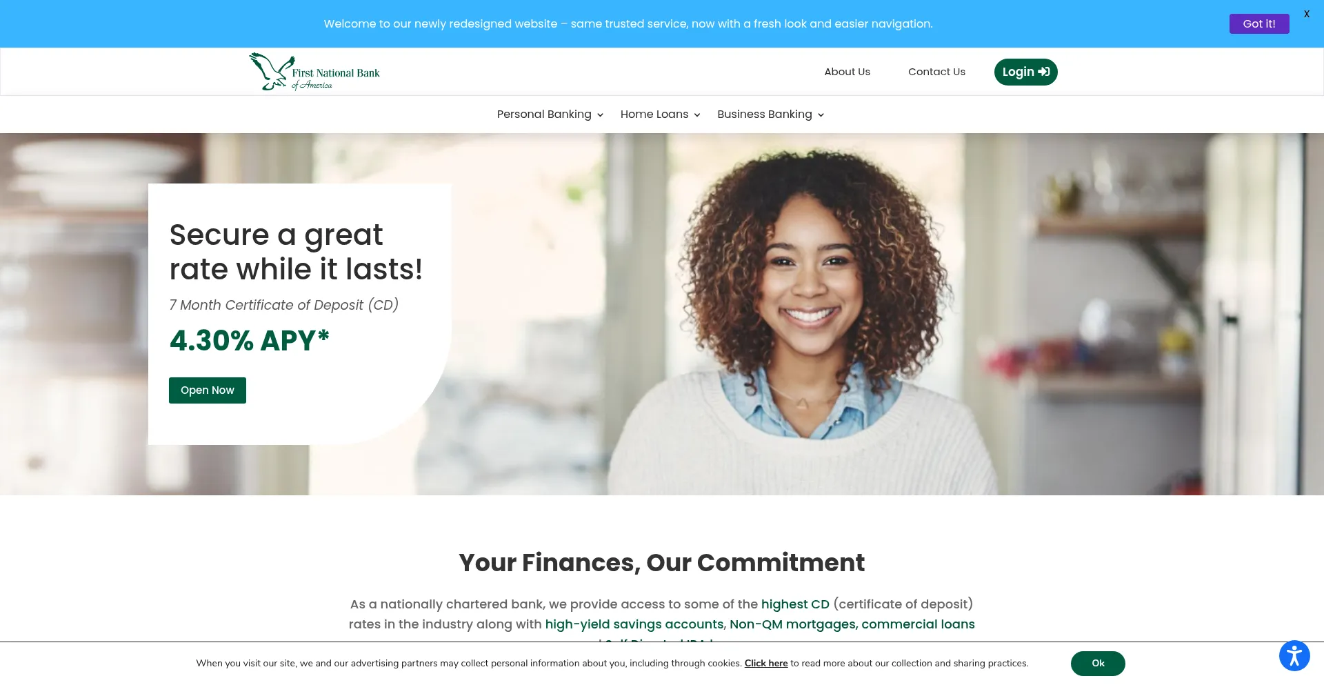 Website screenshot of Fnba.com