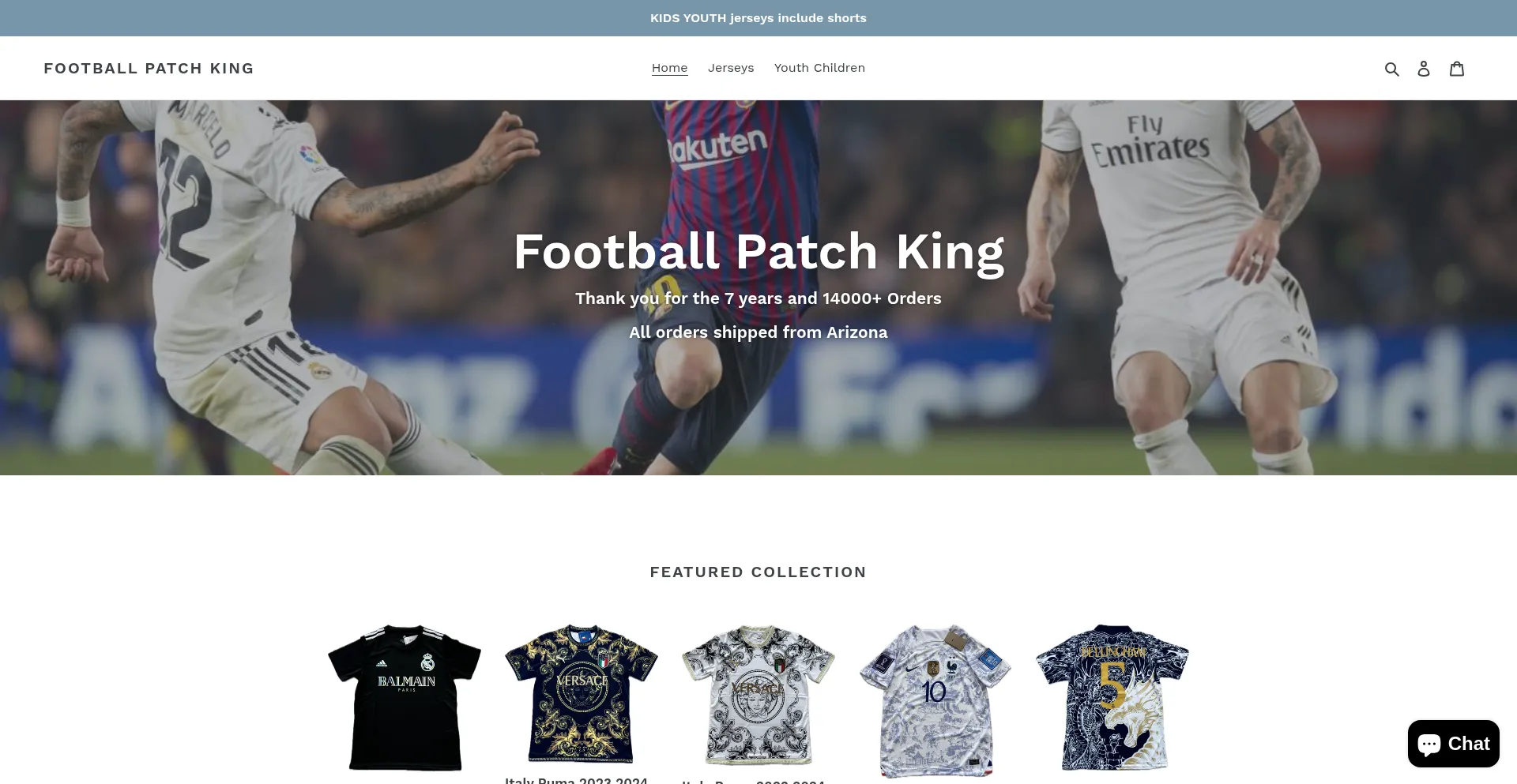 Website screenshot of Footballpatchking.com