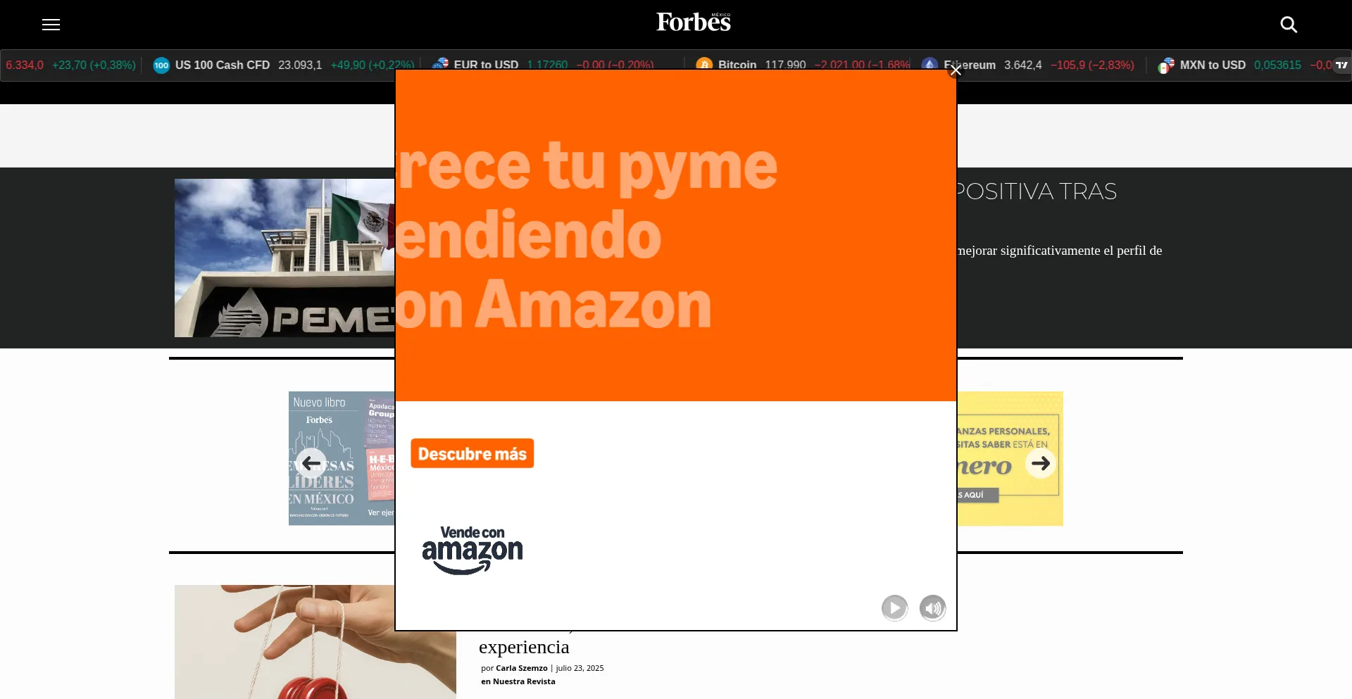 Website screenshot of Forbes.com.mx
