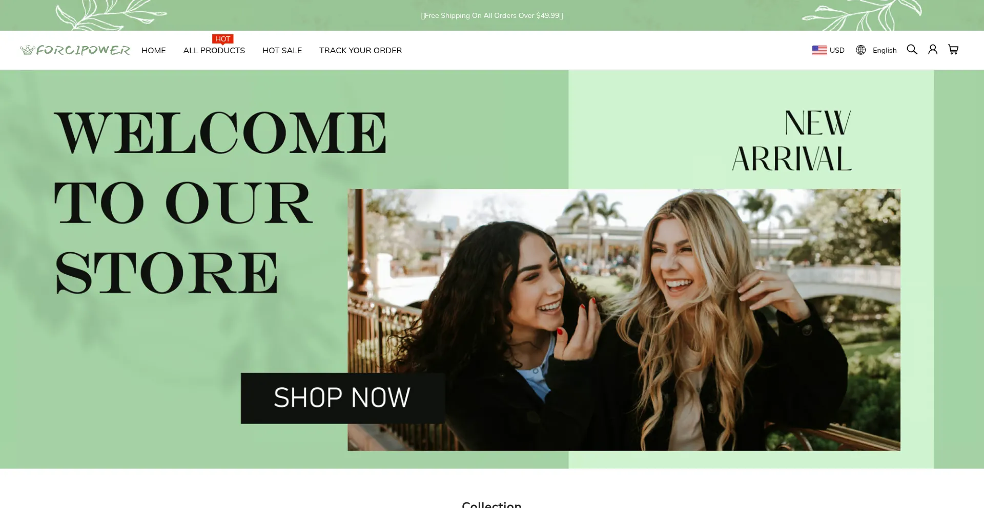Website screenshot of Forcipower.com