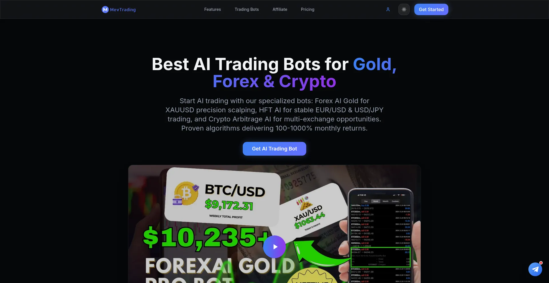 Website screenshot of Forexairobot.com