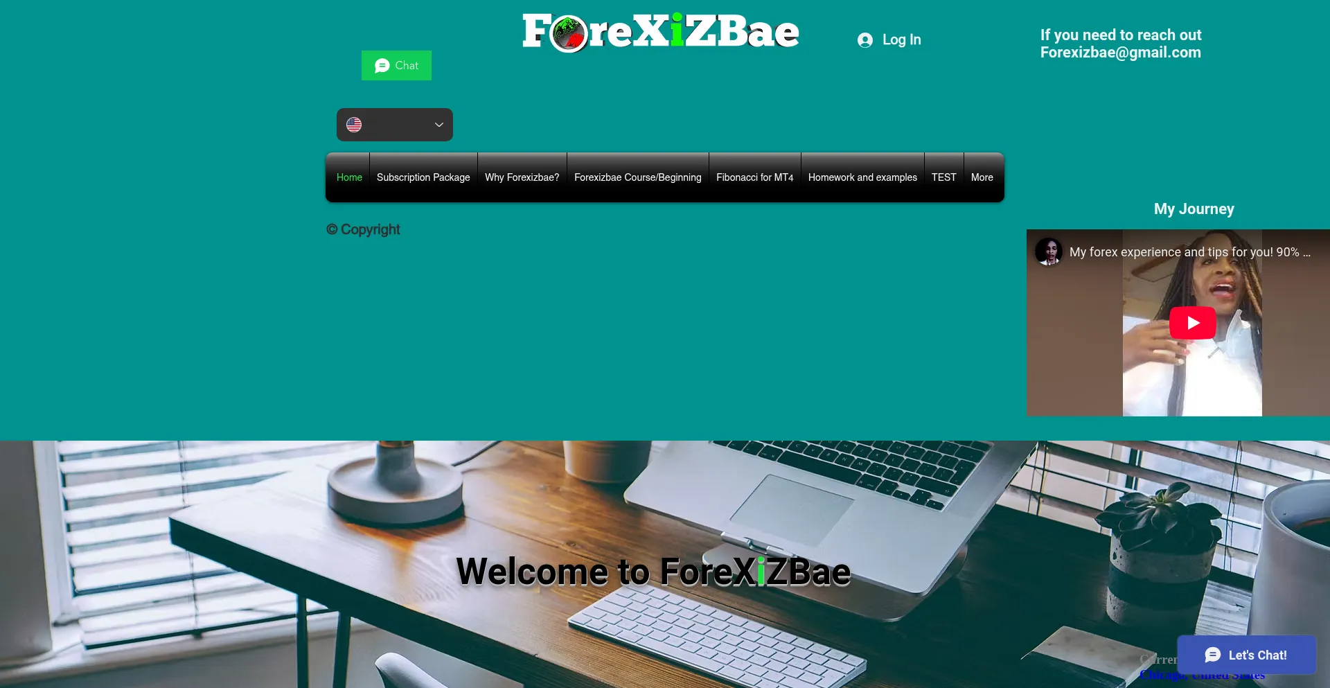 Website screenshot of Forexizbae.com