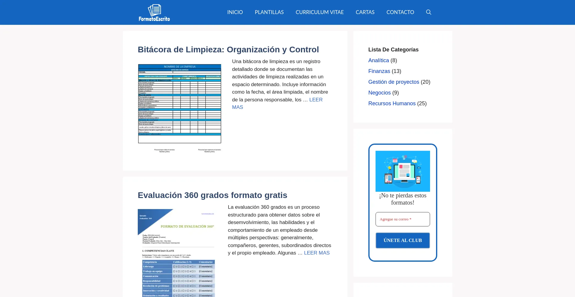 Website screenshot of Formatoescrito.com