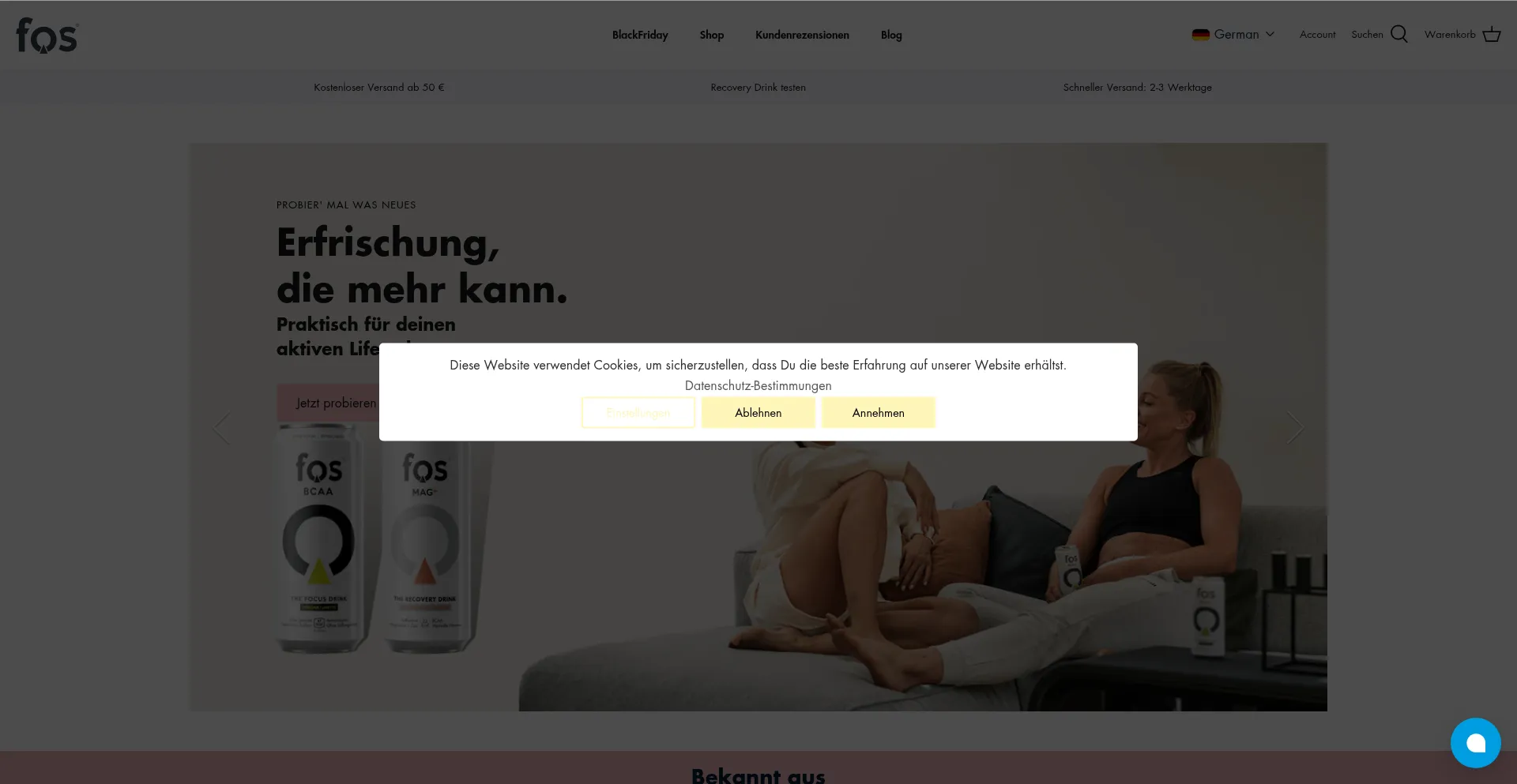 Website screenshot of Fos-drinks.com