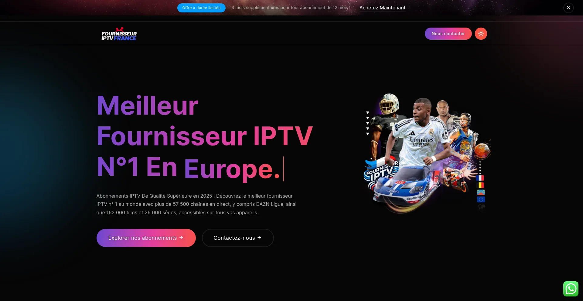 Website screenshot of Fournisseur-iptv-france.fr