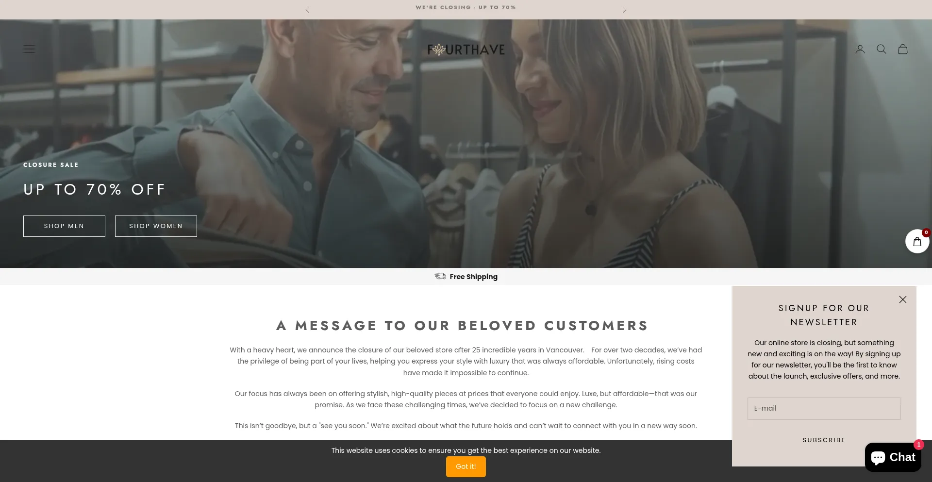 Website screenshot of Fourthave-vancouver.com