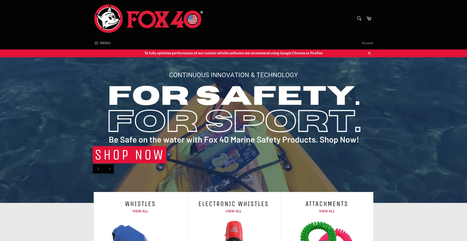Website screenshot of Fox40shopusa.com