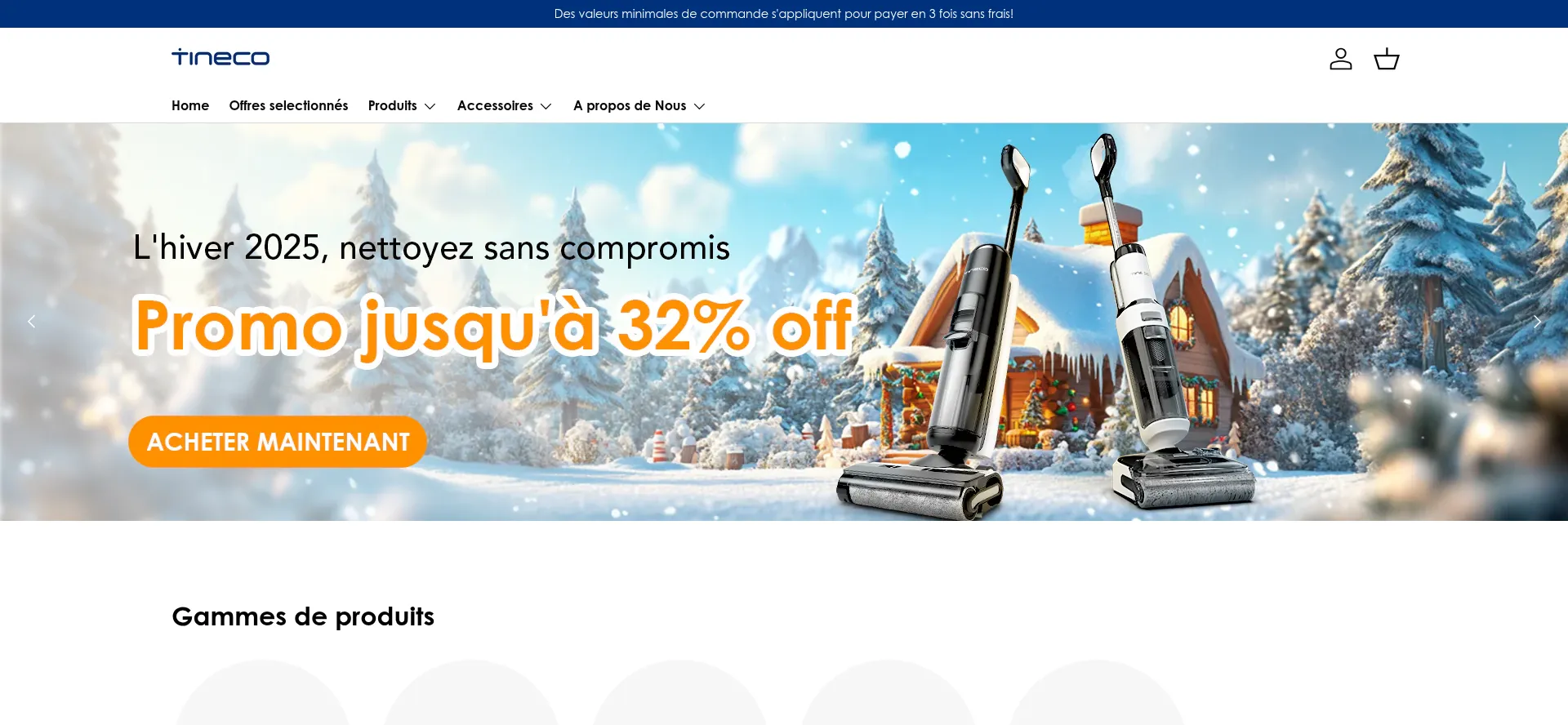 Website screenshot of Fr-store.tineco.com