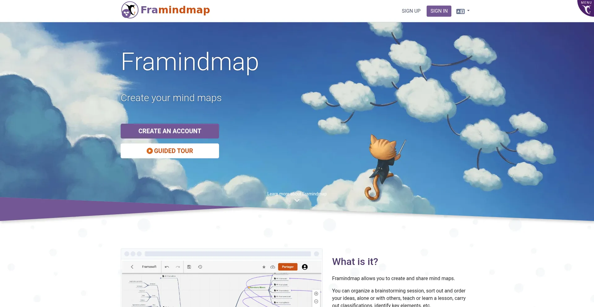 Website screenshot of Framindmap.org
