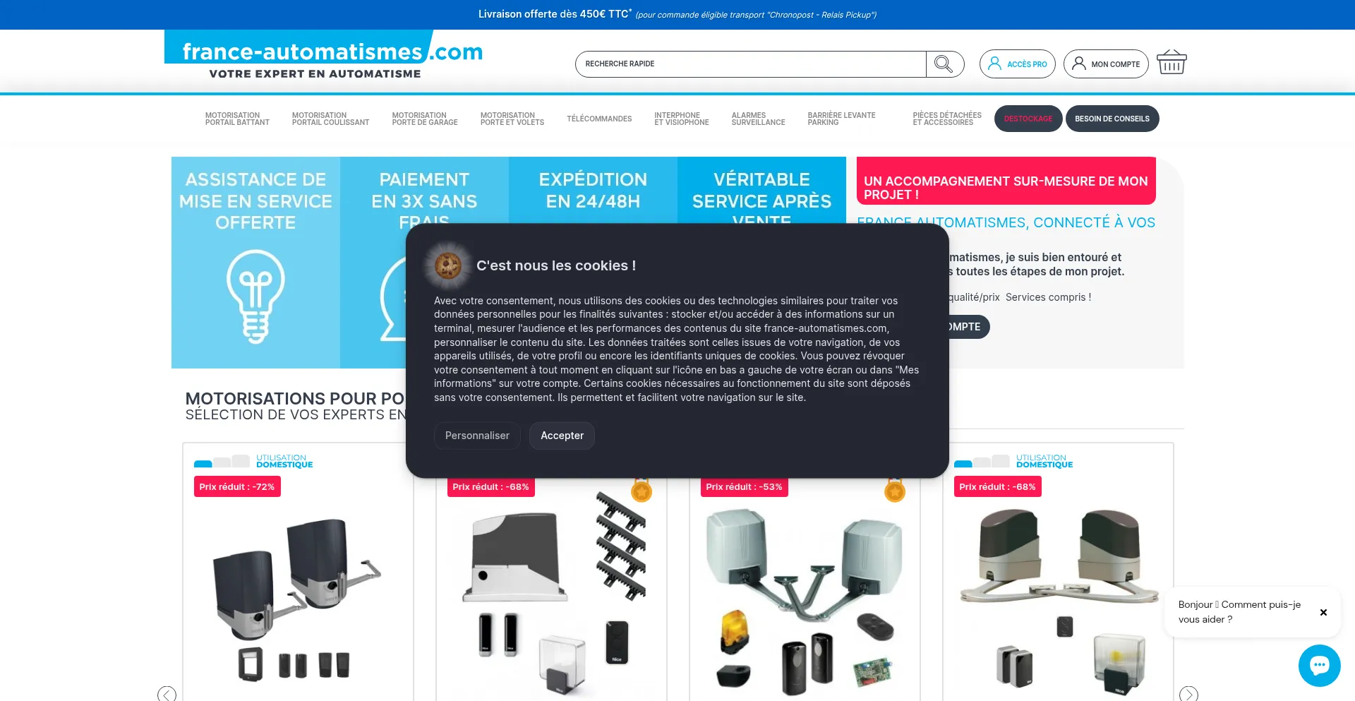 Website screenshot of France-automatismes.com