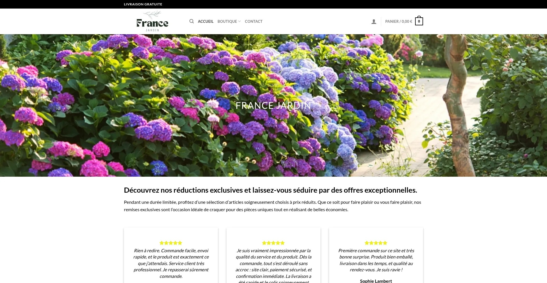 Website screenshot of France-jardin.com