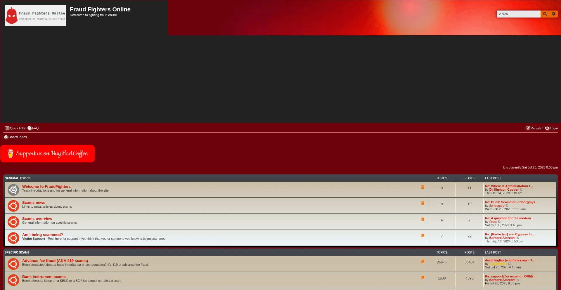 Website screenshot of Fraudfighters.online
