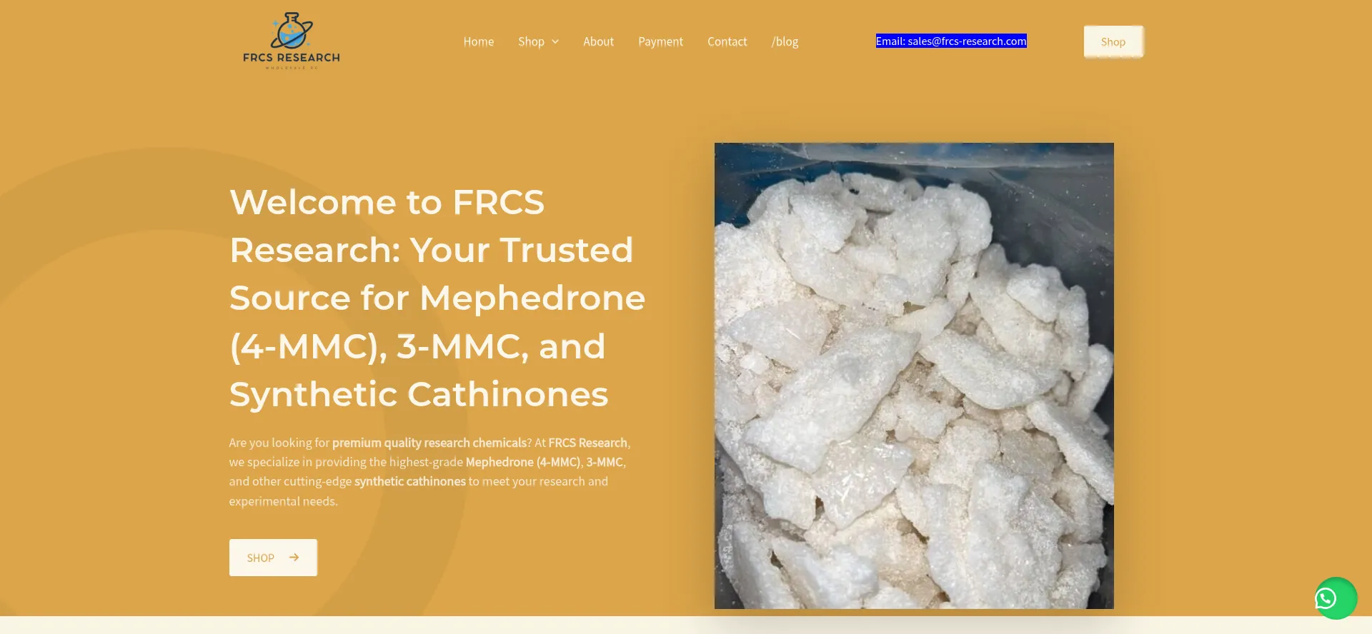 Website screenshot of Frcs-research.com