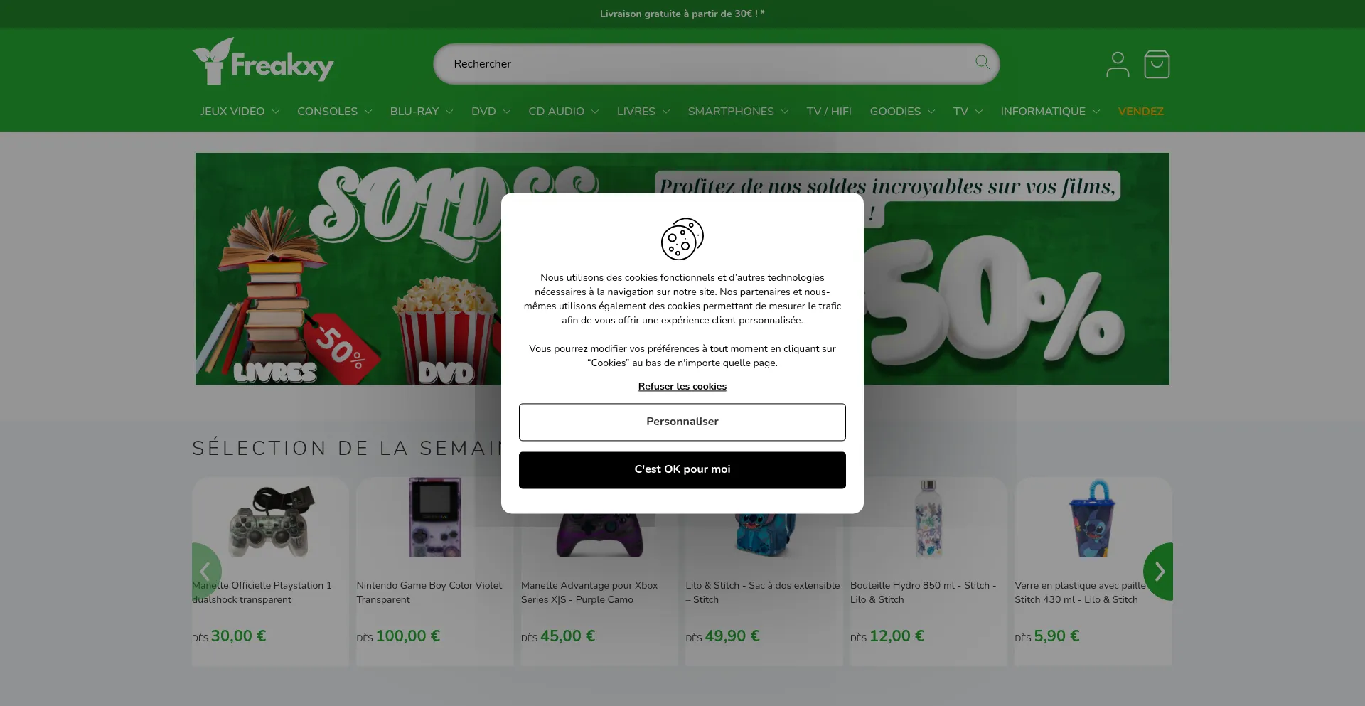 Website screenshot of Freakxy.fr