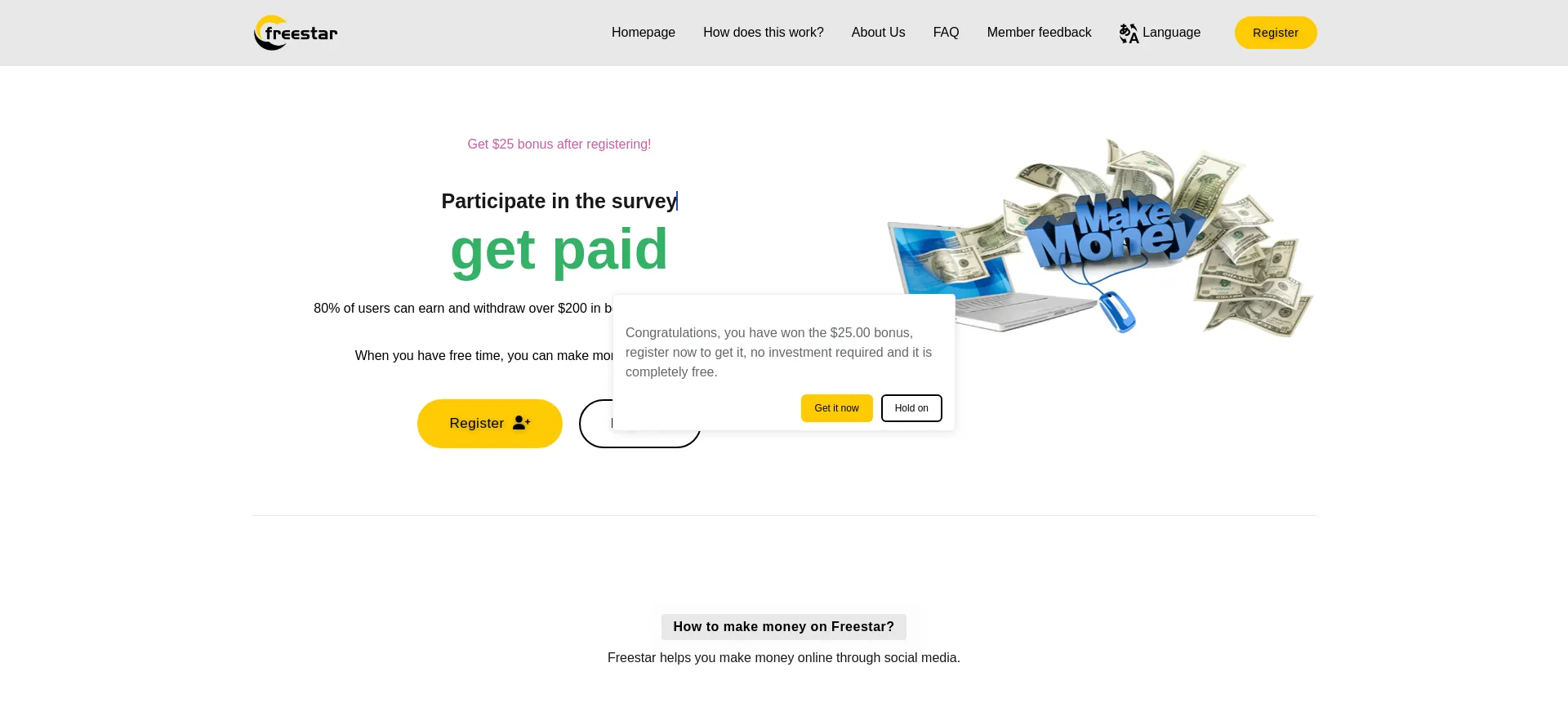 Website screenshot of Free9star.top