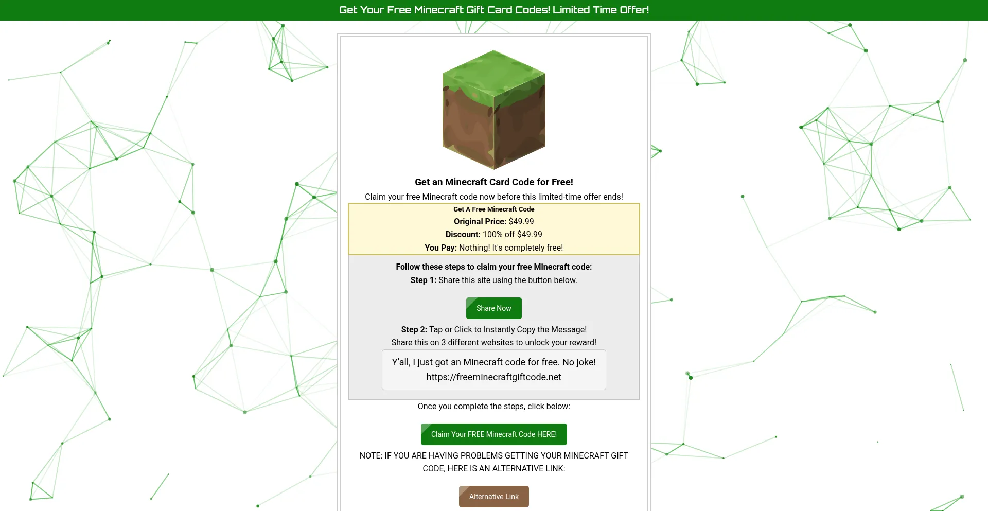 Freeminecraftgiftcode.net