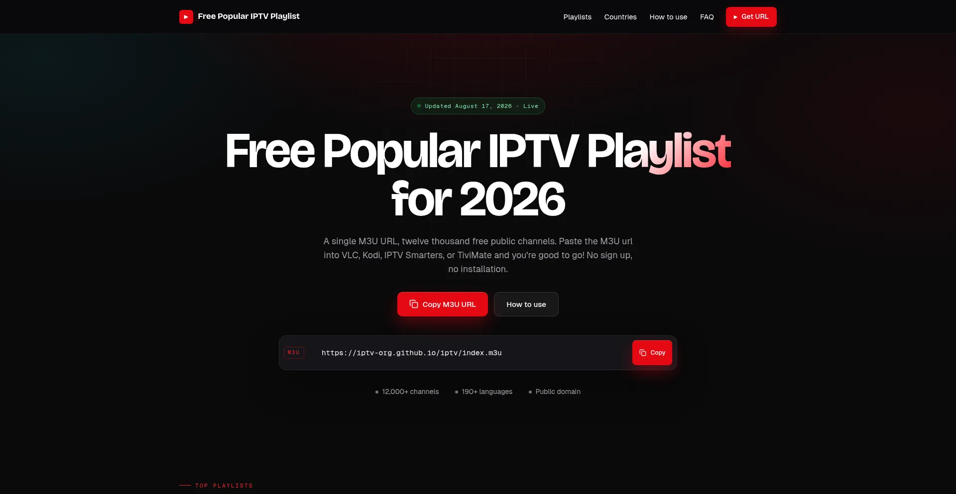 Freepopulariptvplaylist.com