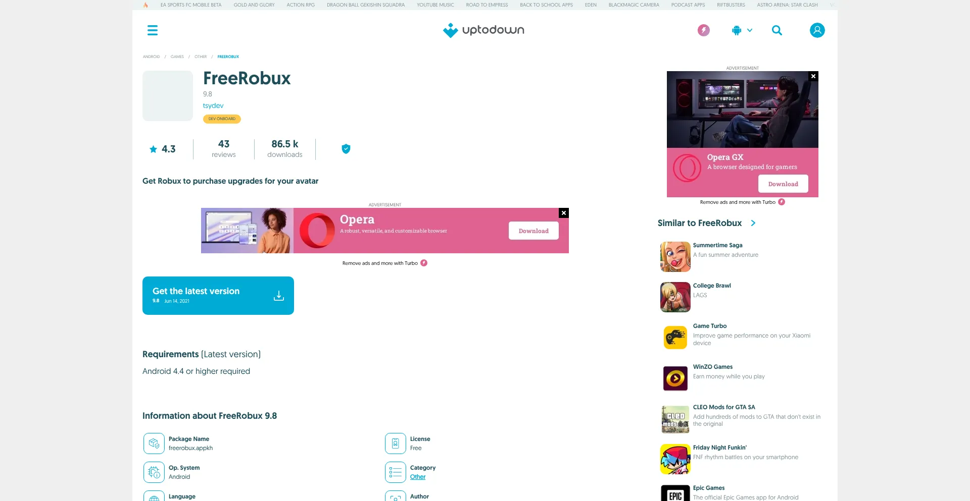 Freerobux.en.uptodown.com est-il Sûr et Fiable ?