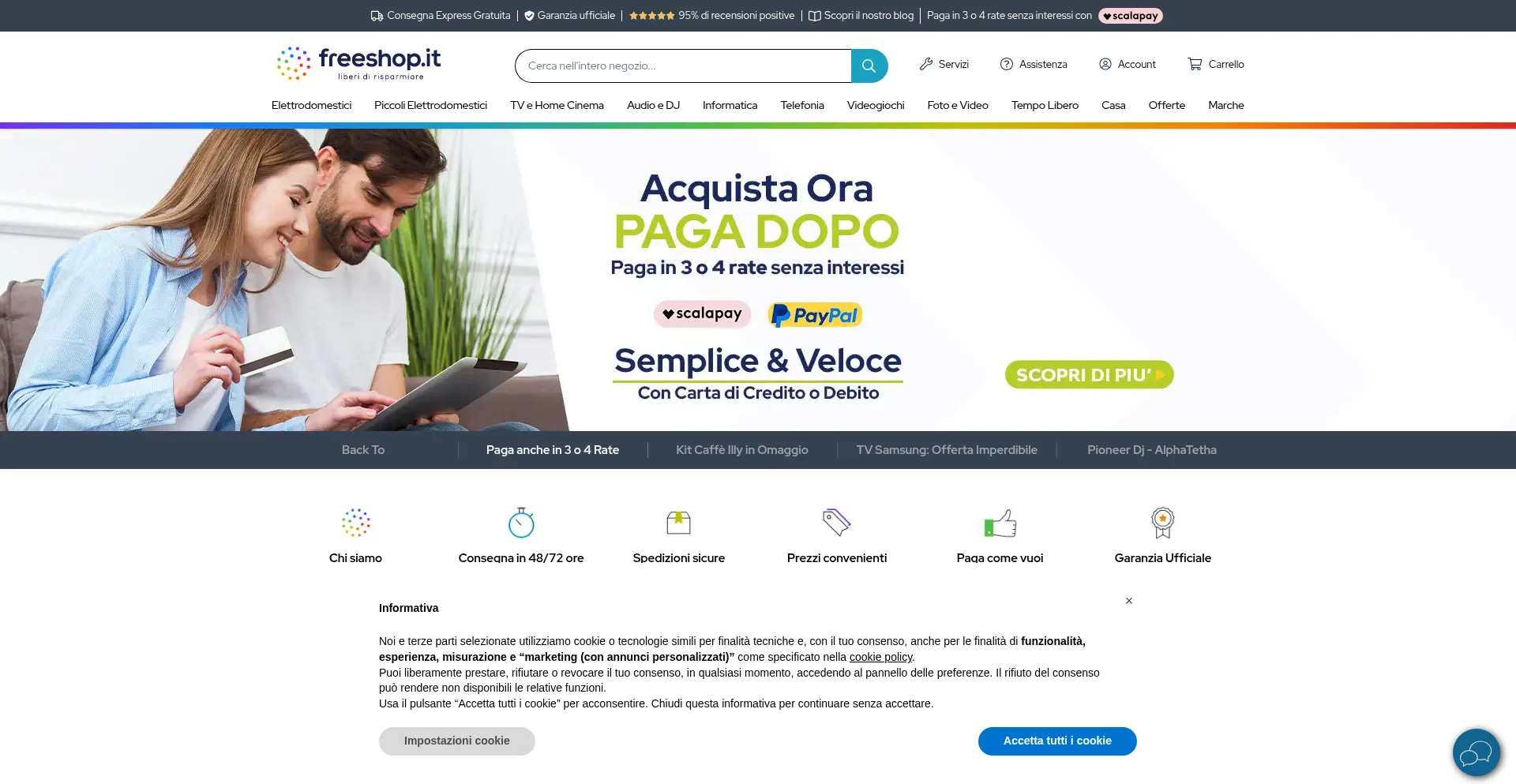 Website screenshot of Freeshop.it