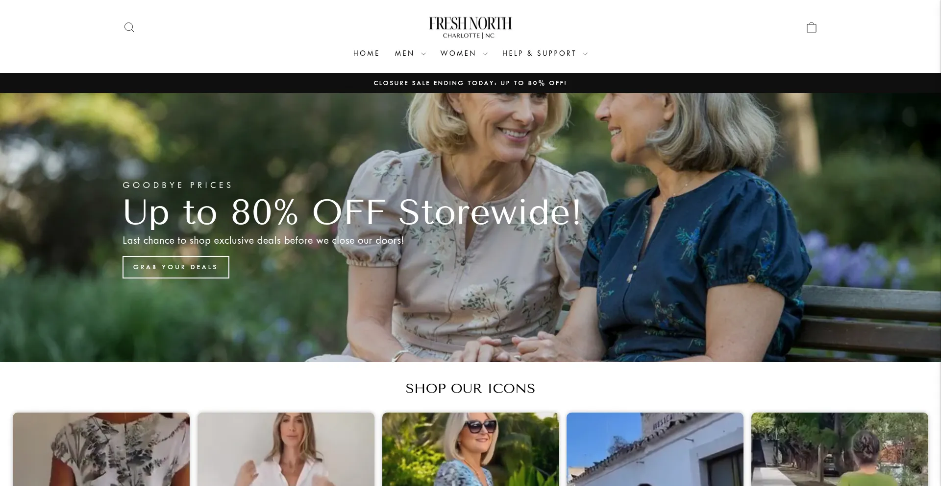 Website screenshot of Freshnorthco.com