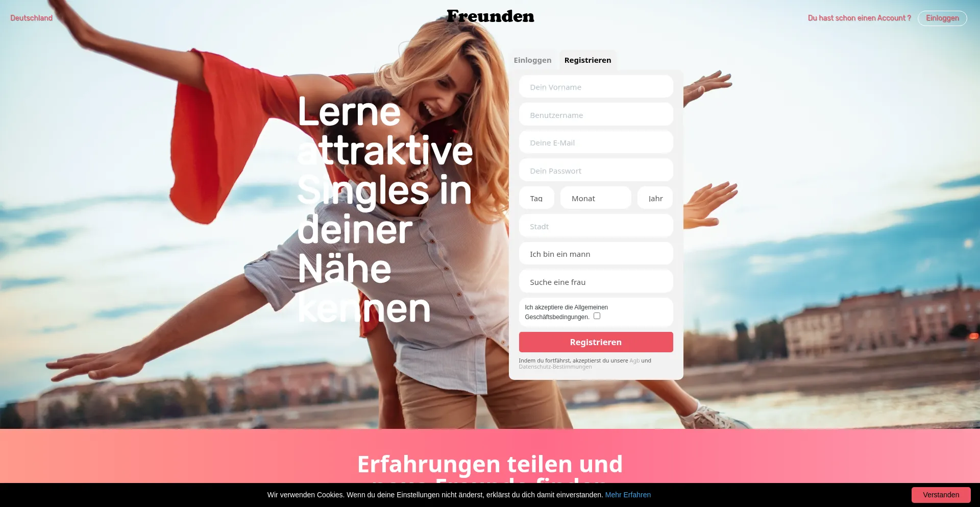 Website screenshot of Freunden.org