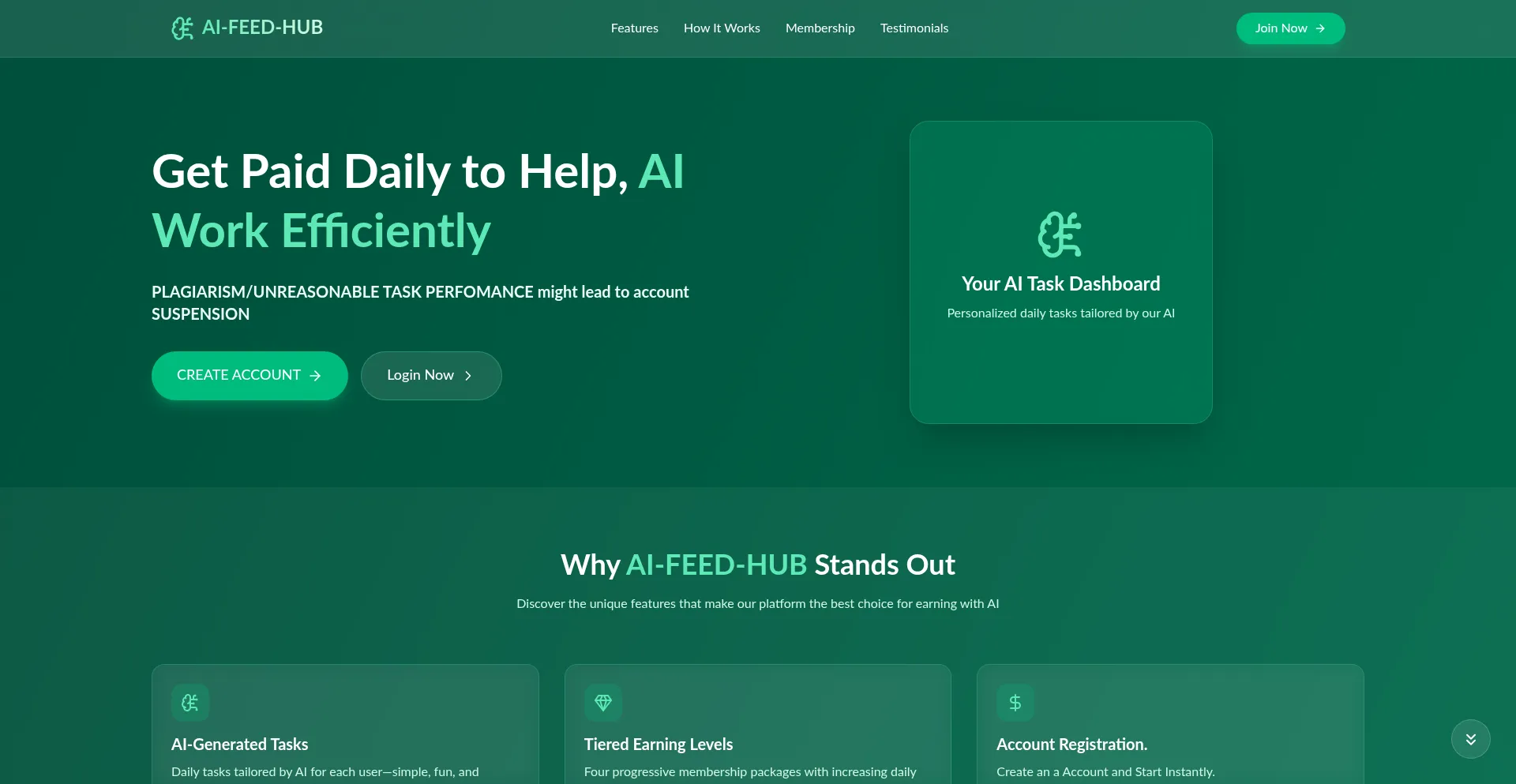 Website screenshot of Front--feed.com