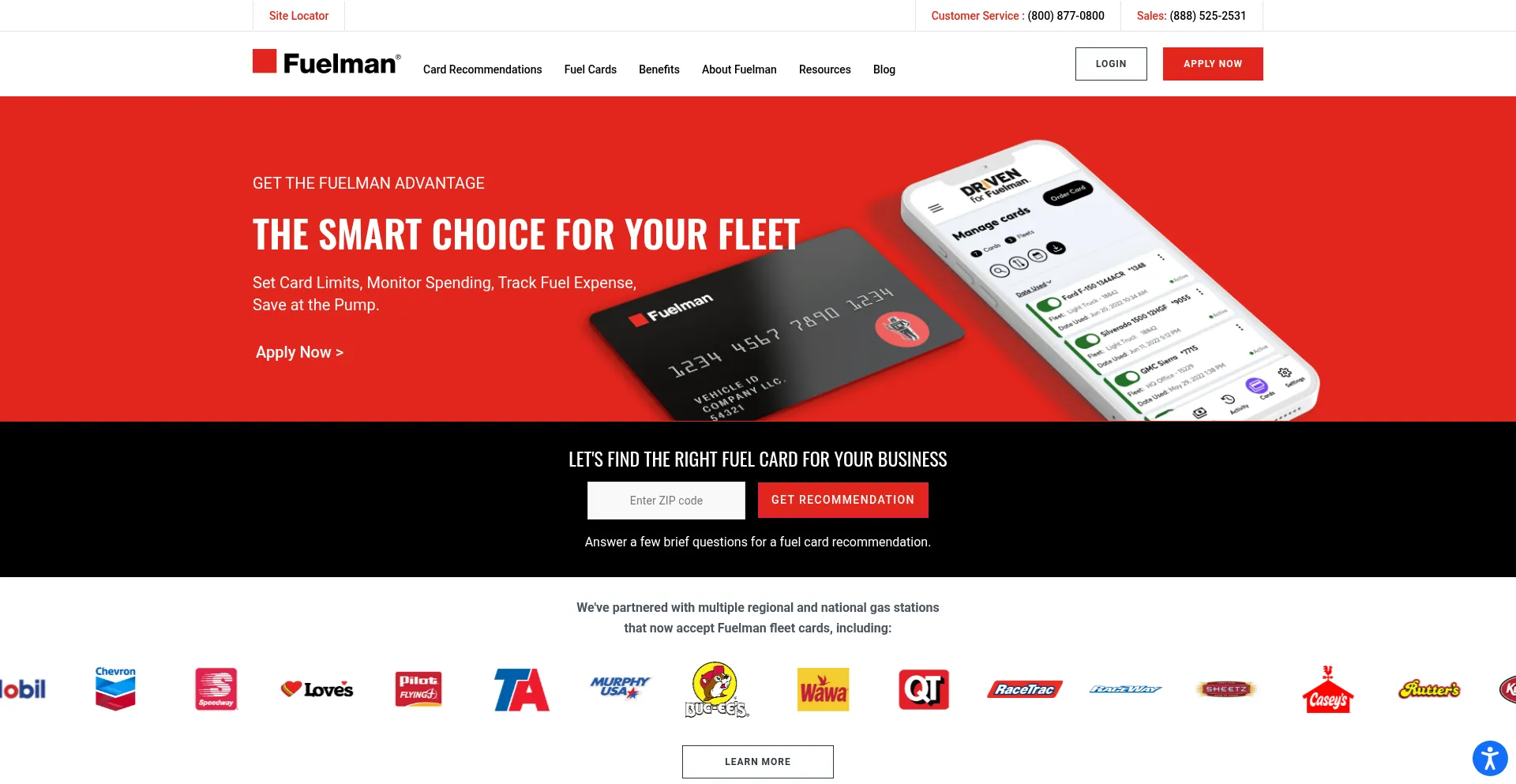 Website screenshot of Fuelman.com