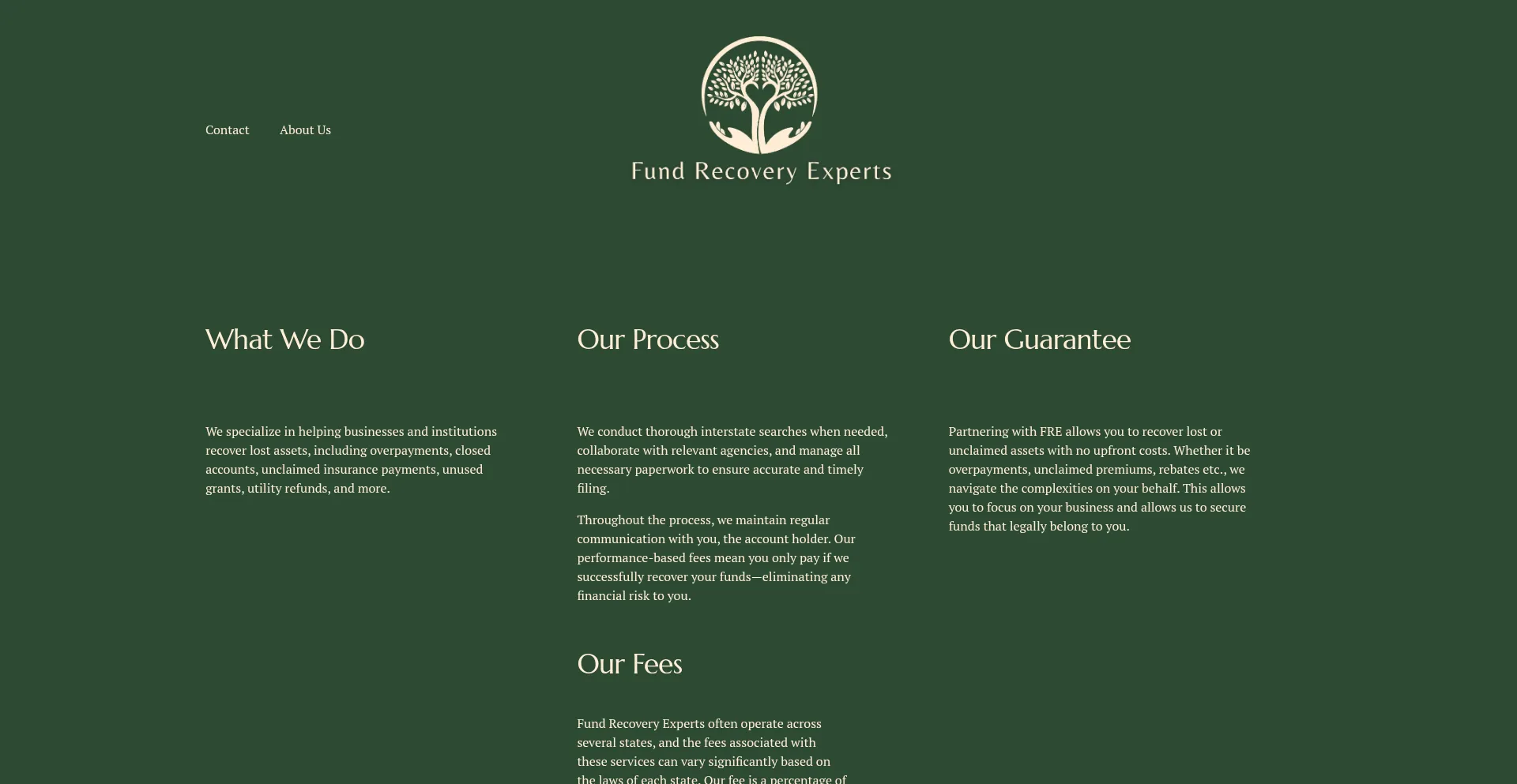Website screenshot of Fund-recovery-experts.com