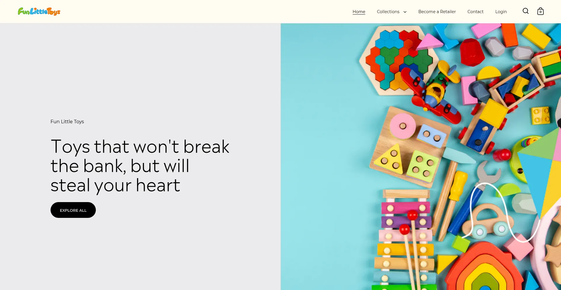 Website screenshot of Funlittletoys.com