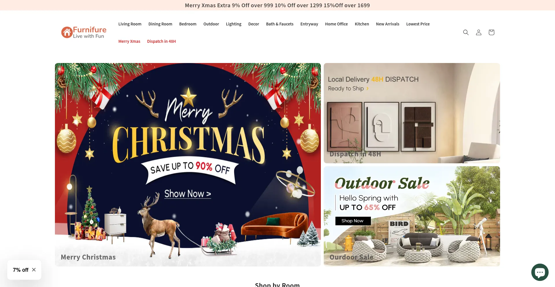 Website screenshot of Furnifure.com