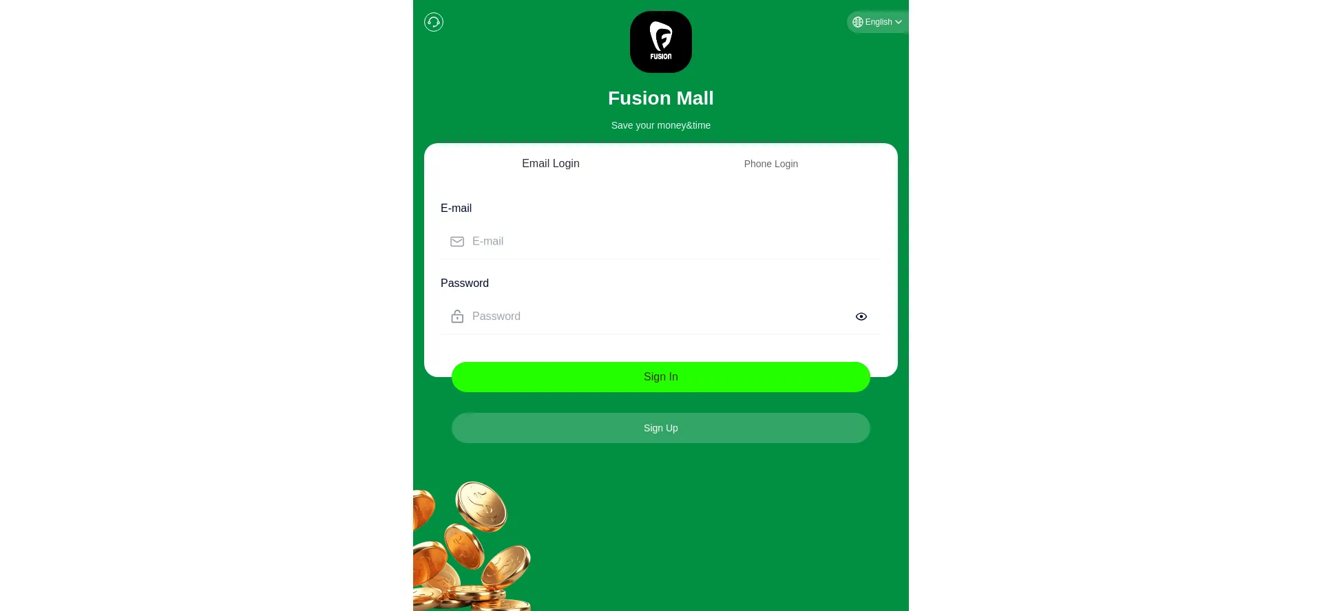 Website screenshot of Fusion-mall.vip