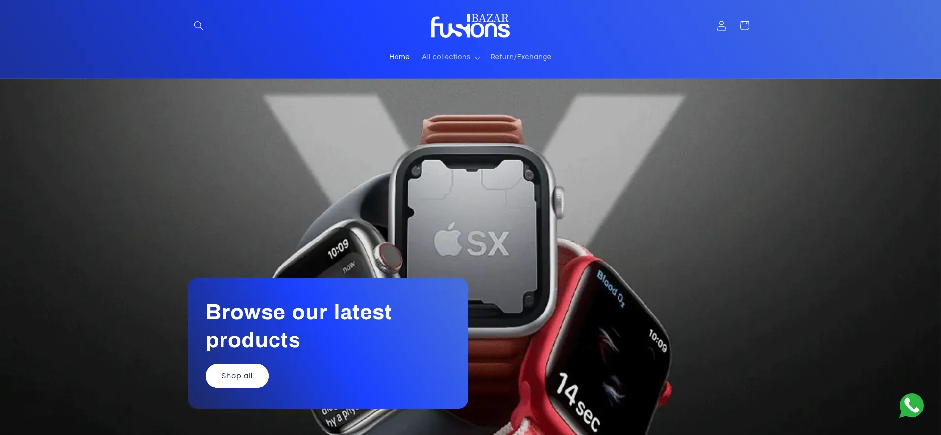 Website screenshot of Fusionsbazar.in