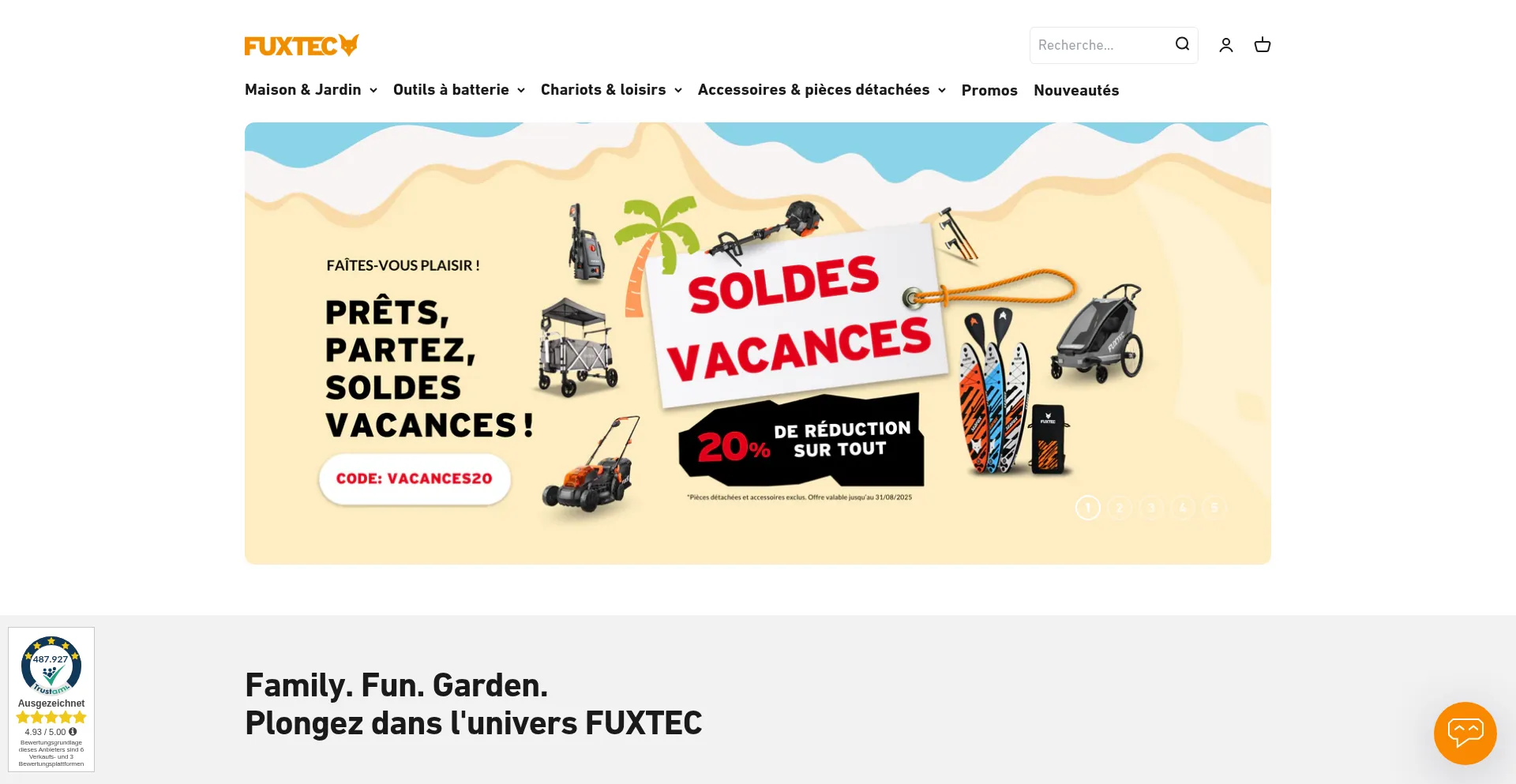 Website screenshot of Fuxtec.fr