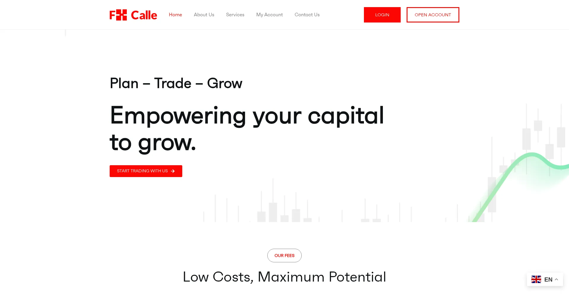 Website screenshot of Fxcalle.com