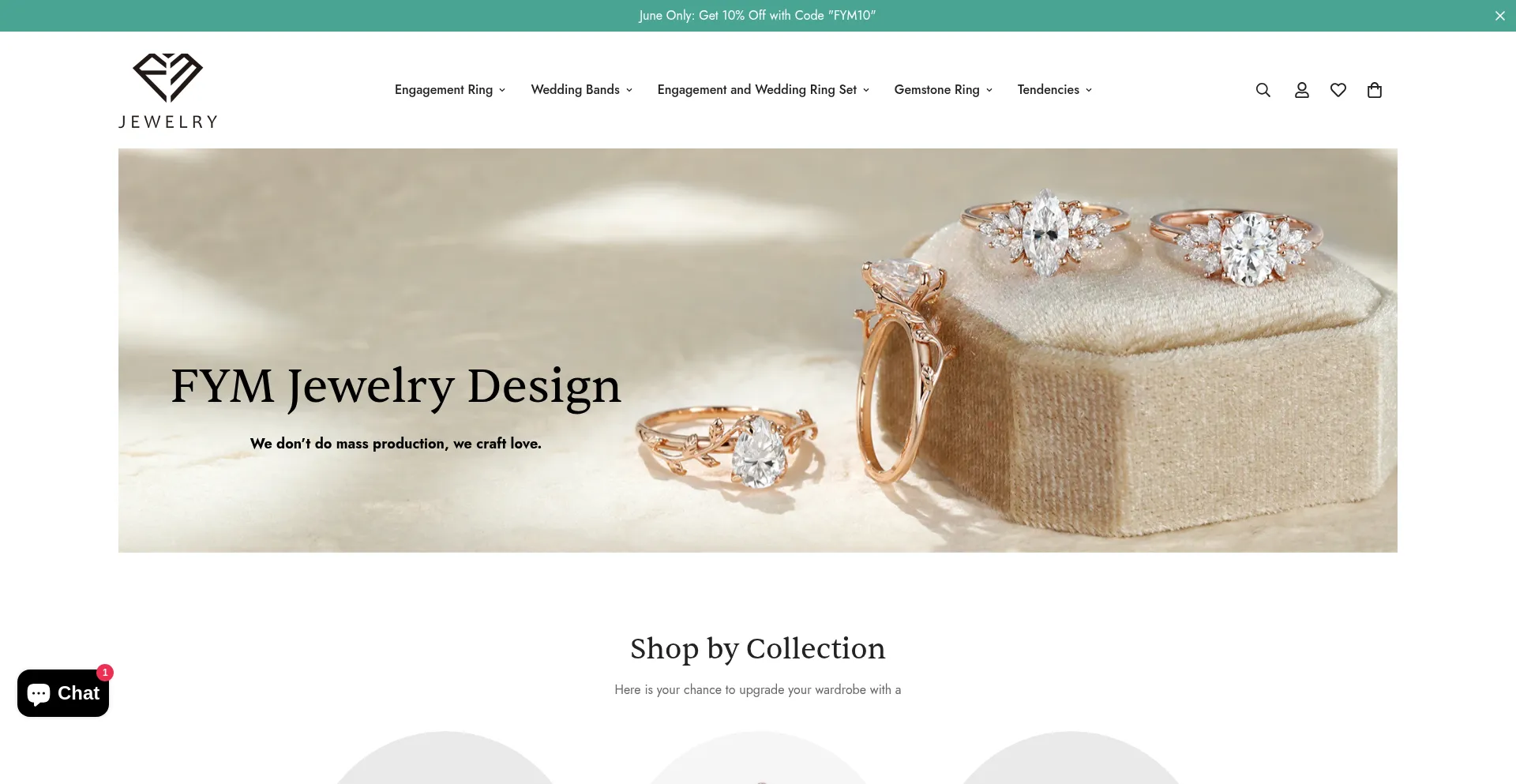Website screenshot of Fymjewelrydesign.com