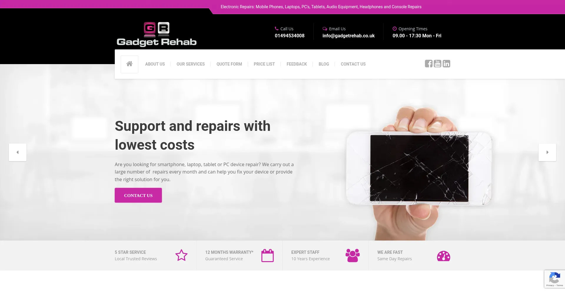 Gadgetrehab.co.uk Screenshot