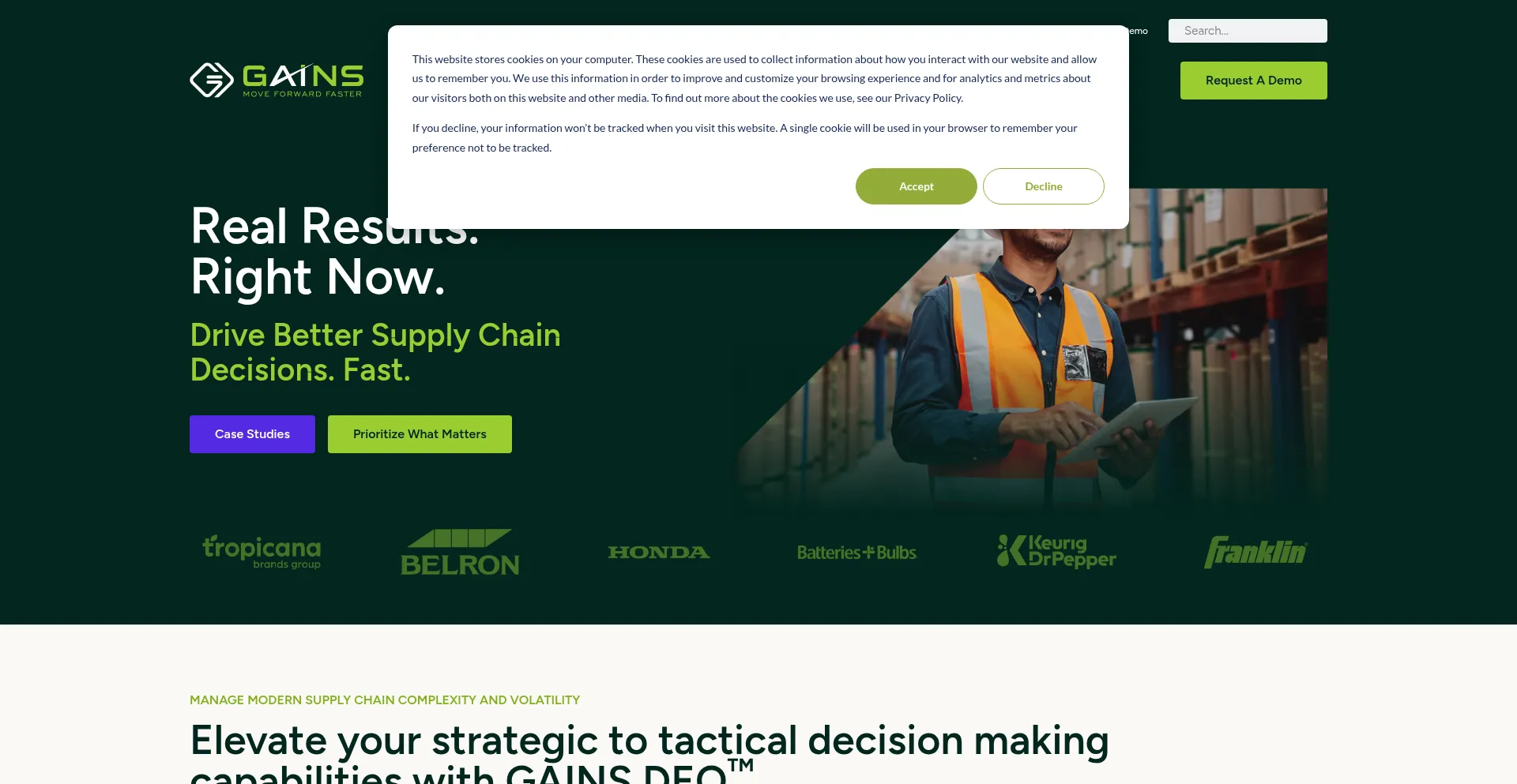 Website screenshot of Gainsystems.com