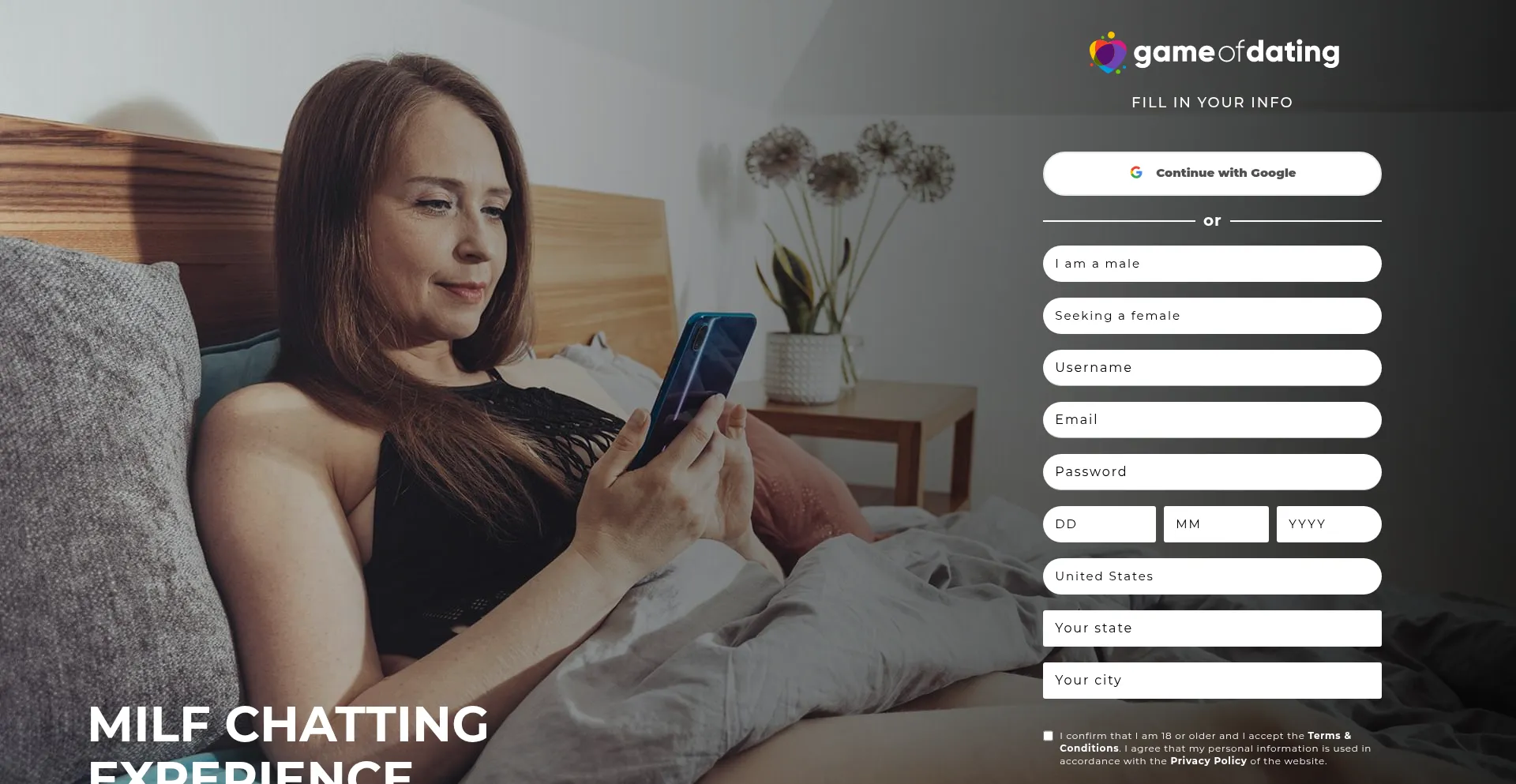 Gameofdating.com Screenshot