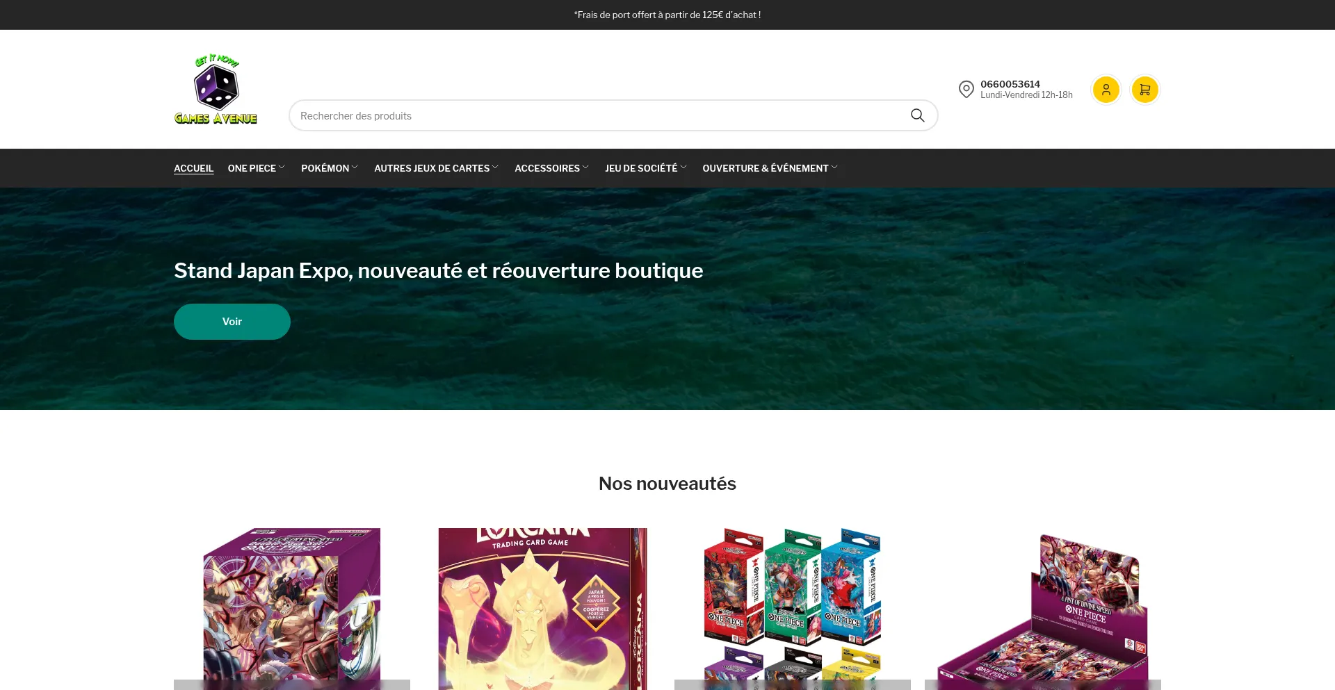 Website screenshot of Gamesavenue.fr