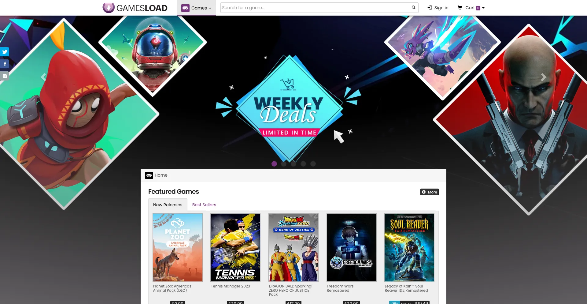 Website screenshot of Gamesload.com.br